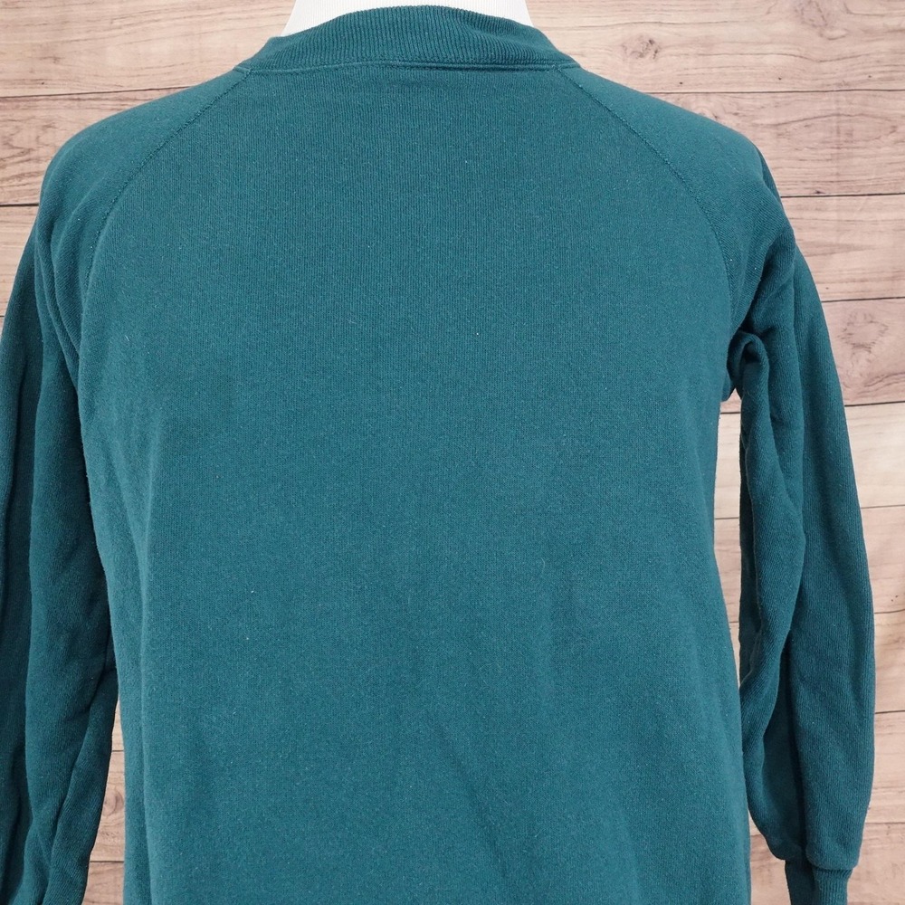 Vintage Hanes Sweater Mens Large Green Crewneck Pullover Made in USA 90s Classic